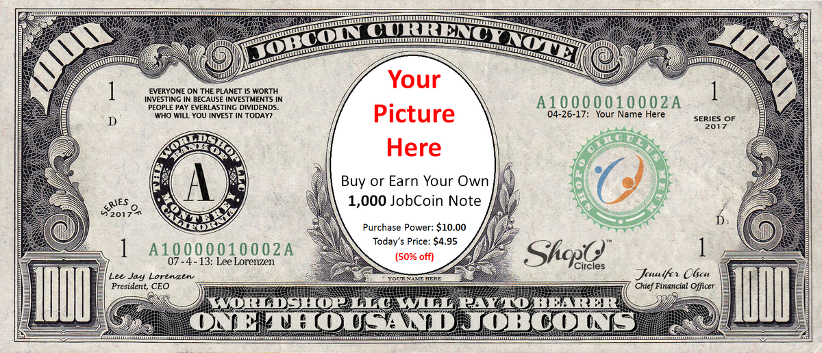 Buy more 1,000 JobCoin™ Notes