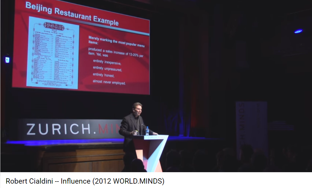 Robert Cialdini:  Author of "Influence: The Psychology of Persuasion book (among others)"